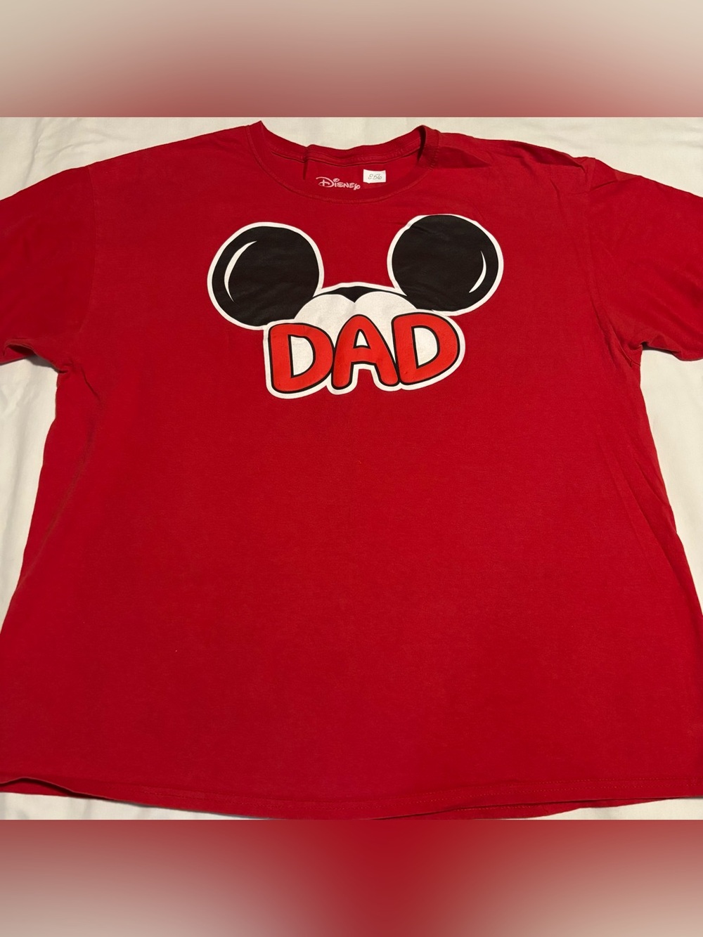 Disney ~ Men’s XL Mickey “Dad” Ears T-shirt Red Cotton